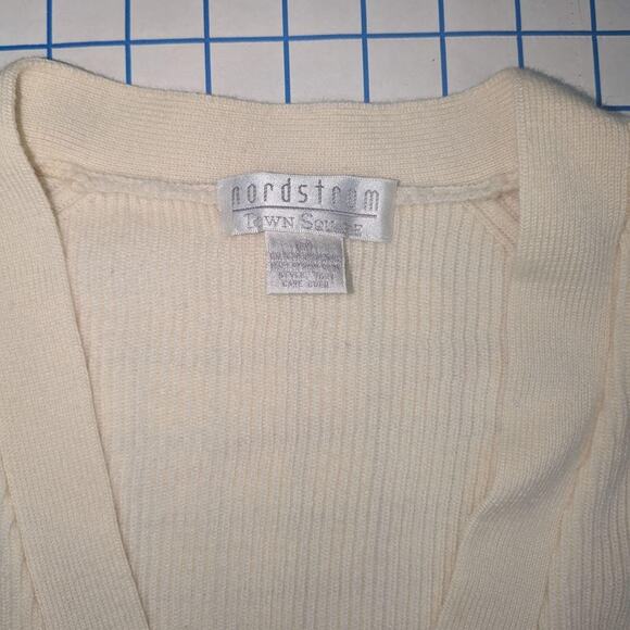 Nordstrom Town Square Ribbed Knit 100% Merino Wool Cardigan, Size M - Picture 4 of 8